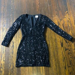 Saylor Naomi Black Sequin Dress